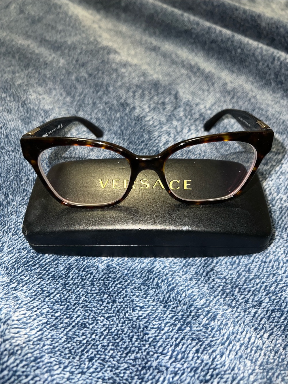 Versace Women's Tortoise Glasses VE3294 with Classic Medusa Head Gold Logo